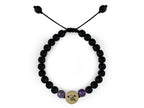 Pulsera Maya Halcón de Amatista y Piedra Volcánica - pulsera de piedras