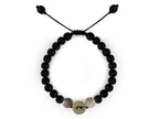 Pulsera Maya Jaguar de Ágata Botswana y Piedra Volcánica - pulsera de piedras