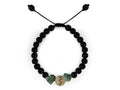 Pulsera Maya Serpiente de Esmeralda y Piedra Volcánica - pulsera de piedras
