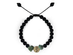 Pulsera Maya Serpiente de Esmeralda y Piedra Volcánica - pulsera de piedras