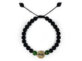 Pulsera Maya Conejo de Ágata Verde y Piedra Volcánica - pulsera de piedras