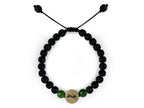 Pulsera Maya Conejo de Ágata Verde y Piedra Volcánica - pulsera de piedras