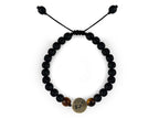 Pulsera Maya Venado de Ojo de Tigre y Piedra Volcánica - pulsera de piedras