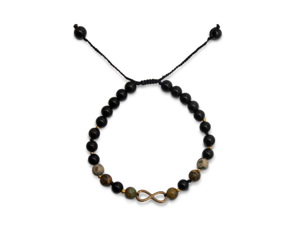 Pulsera Infinito de Obsidiana para Caballero - pulsera de piedras