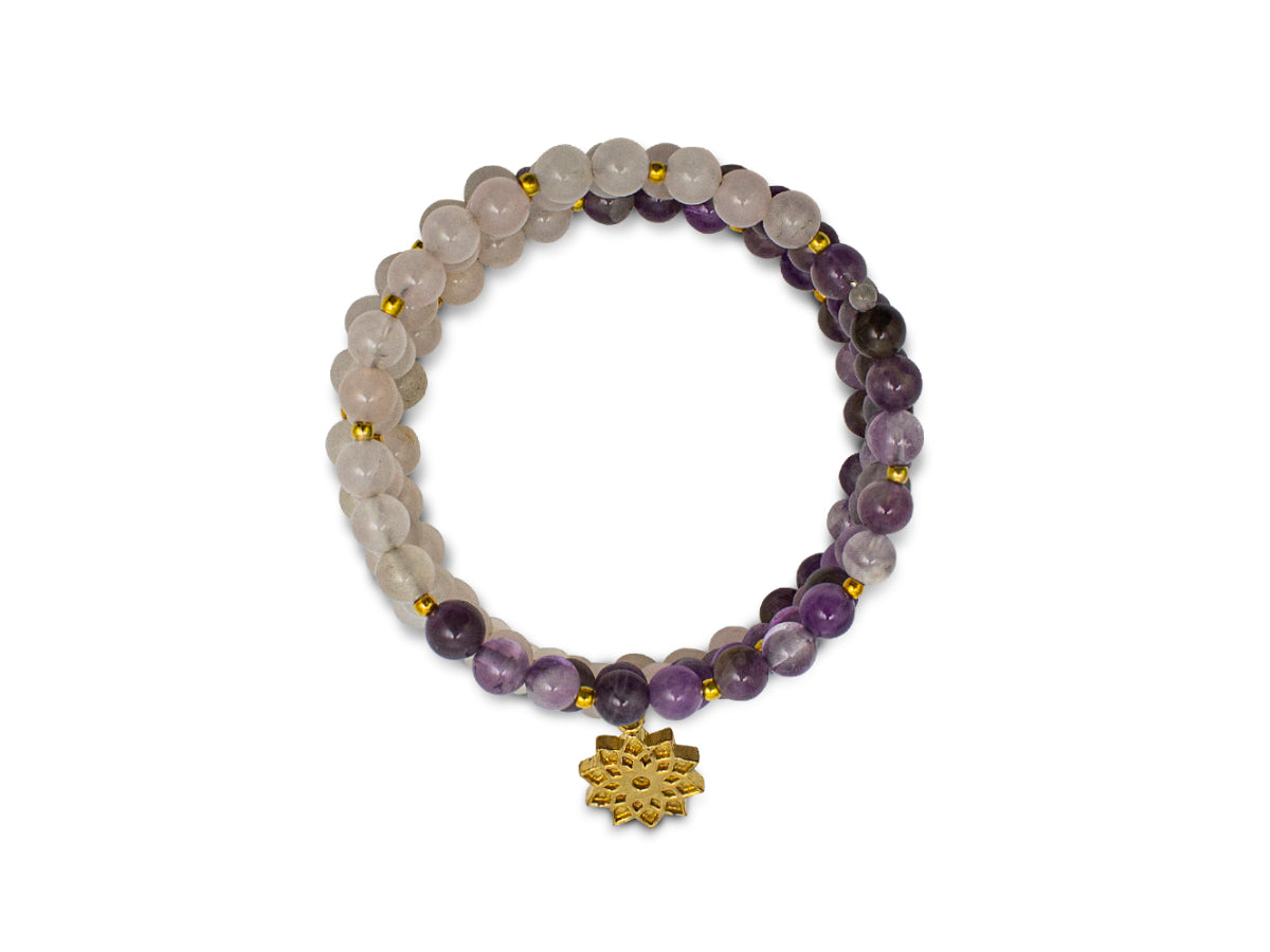 Pulsera Espiral de Amatista para Dama - pulsera de piedras