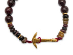 Pulsera "sailor" de Granate y Turmalina Sandía(pieza Comprometida) - detalle de textura y color