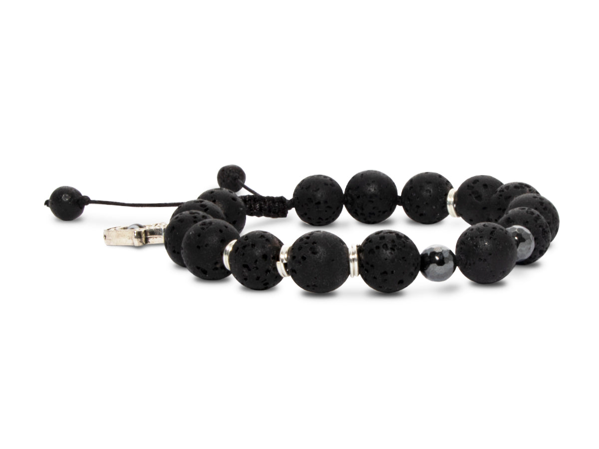 Pulsera "irazú" de Piedra Volcánica - vista lateral