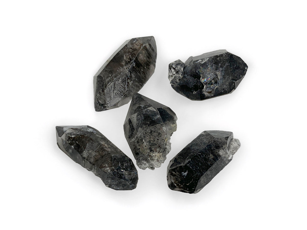 Paquete de 5 Puntas de Cuarzo Herkimer - en punta natural