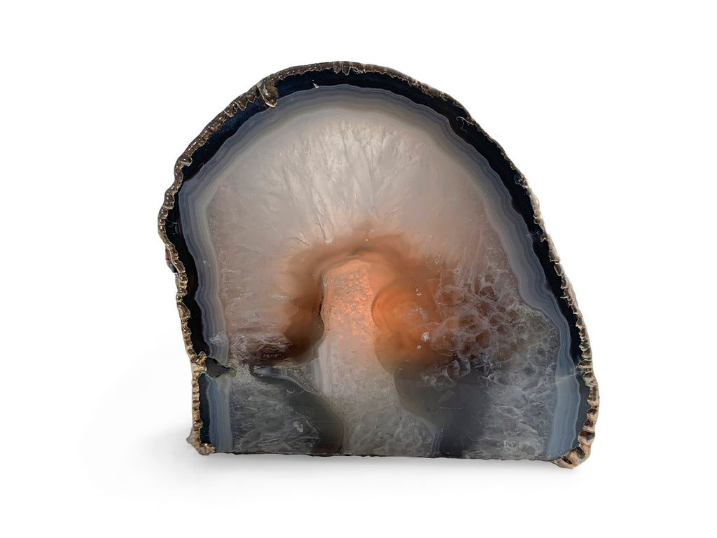Portavela de Ágata Irregular Electroformado Plateado - pieza natural | Mineralia