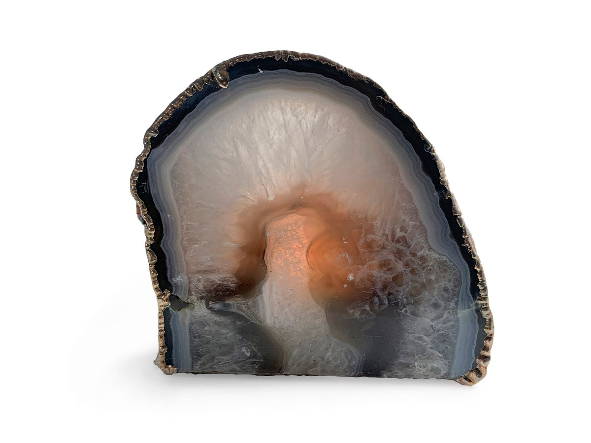 Portavela de Ágata Irregular Electroformado Plateado - pieza natural | Mineralia