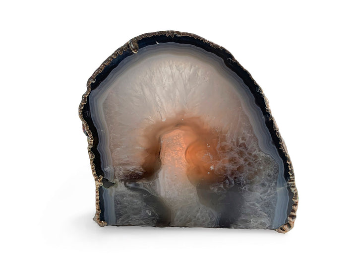 Portavela de Ágata Irregular Electroformado Plateado - pieza natural | Mineralia
