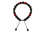Pulsera "platino" de Acerina y Coral Rojo - pulsera de piedras