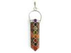 Dije Punta de Unakita Chakras Lineal - en punta natural