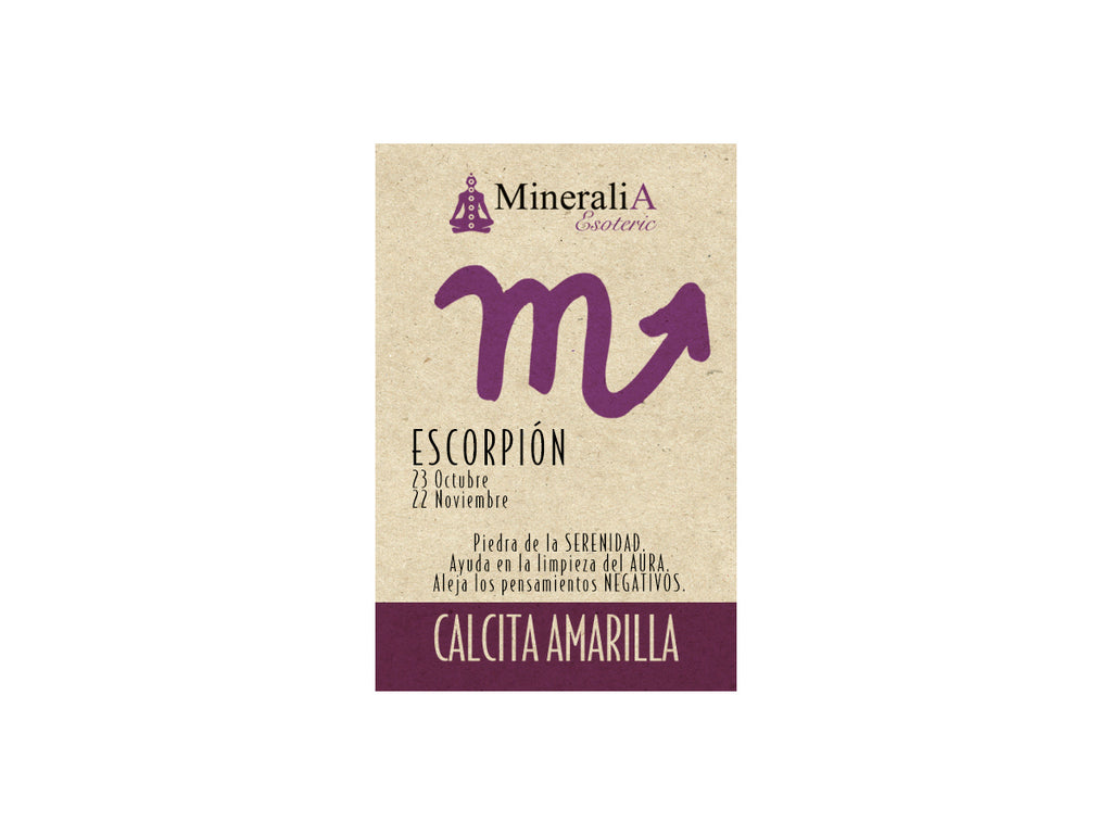 Costalito Piedra Del Zodiaco Escorpio De Calcita Amarilla - Vista 3 | MineraliA