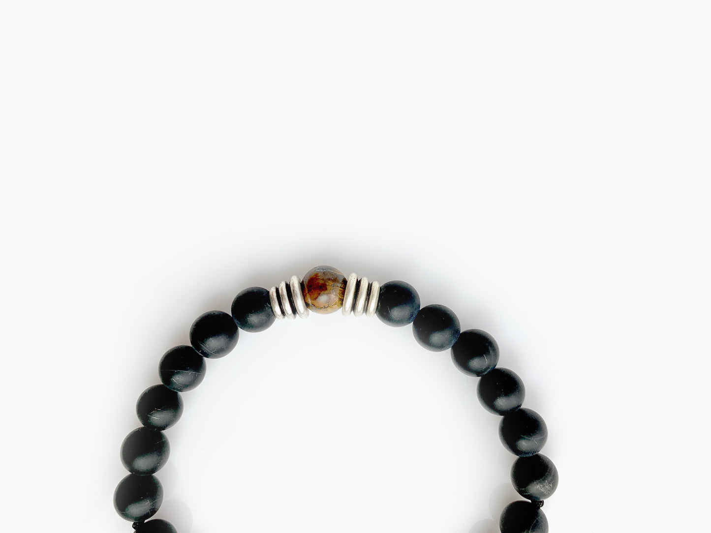 PULSERA CABALLERO ÁGATA NEGRA.