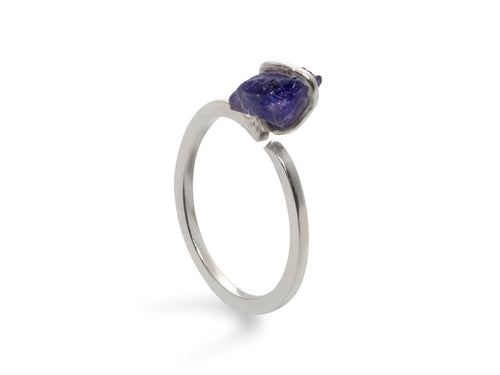 Anillo de Plata .925 con Tanzanita Rústico - anillo con piedra