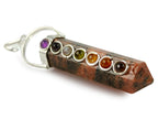 Dije Punta de Unakita Chakras Lineal - vista lateral
