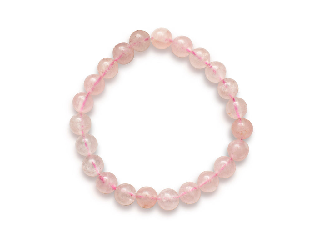 Pulsera Esferas de Cuarzo Rosa - en forma de esfera