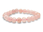 Pulsera Esferas de Cuarzo Rosa - vista lateral