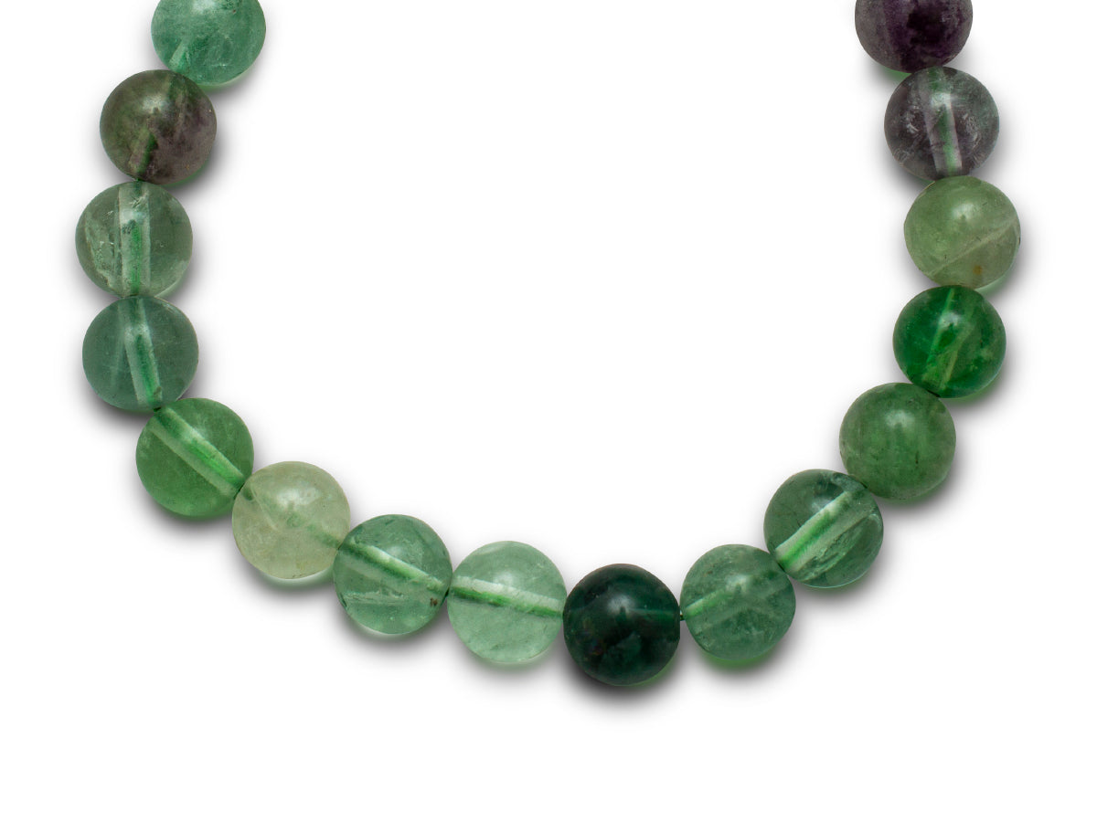 Pulsera Esferas de Fluorita - detalle de textura y color