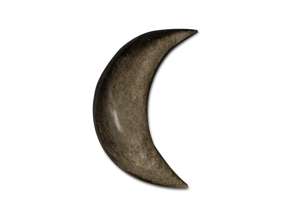 Media Luna de Obsidiana Dorada - tallada en forma de luna