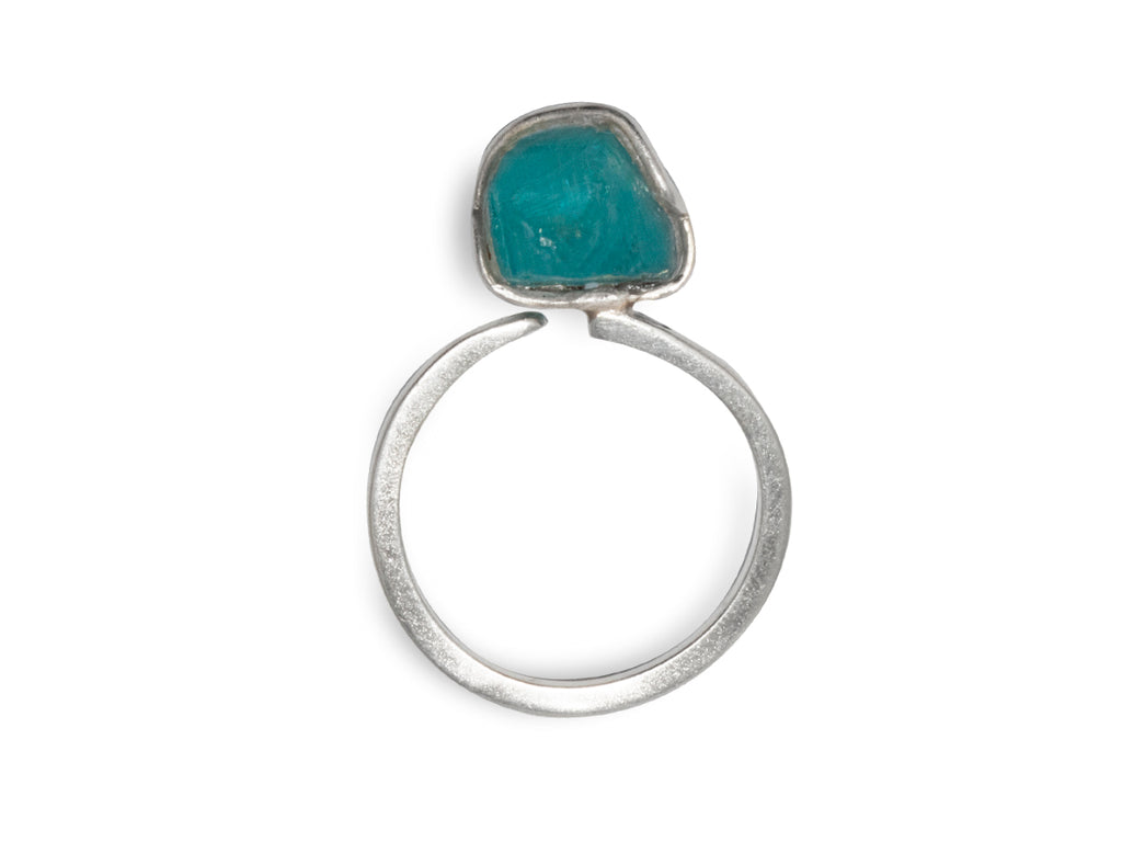 Anillo de Plata .925 con Apatito Rústico - vista lateral