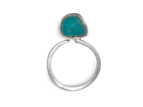 Anillo de Plata .925 con Apatito Rústico - vista lateral
