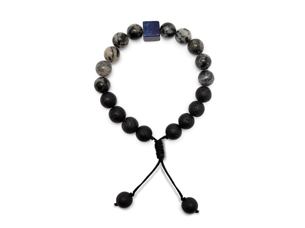 Pulsera Caballero Cubo Lapislázuli - pulsera de piedras