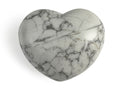 Corazón Puff de Howlita Blanca Chico - en forma de corazón