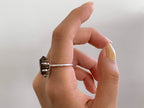 Anillo de Plata .925 Centro de Cuarzo Ahumado - vista lateral