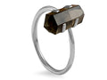 Anillo de Plata .925 Centro de Cuarzo Ahumado - anillo con piedra