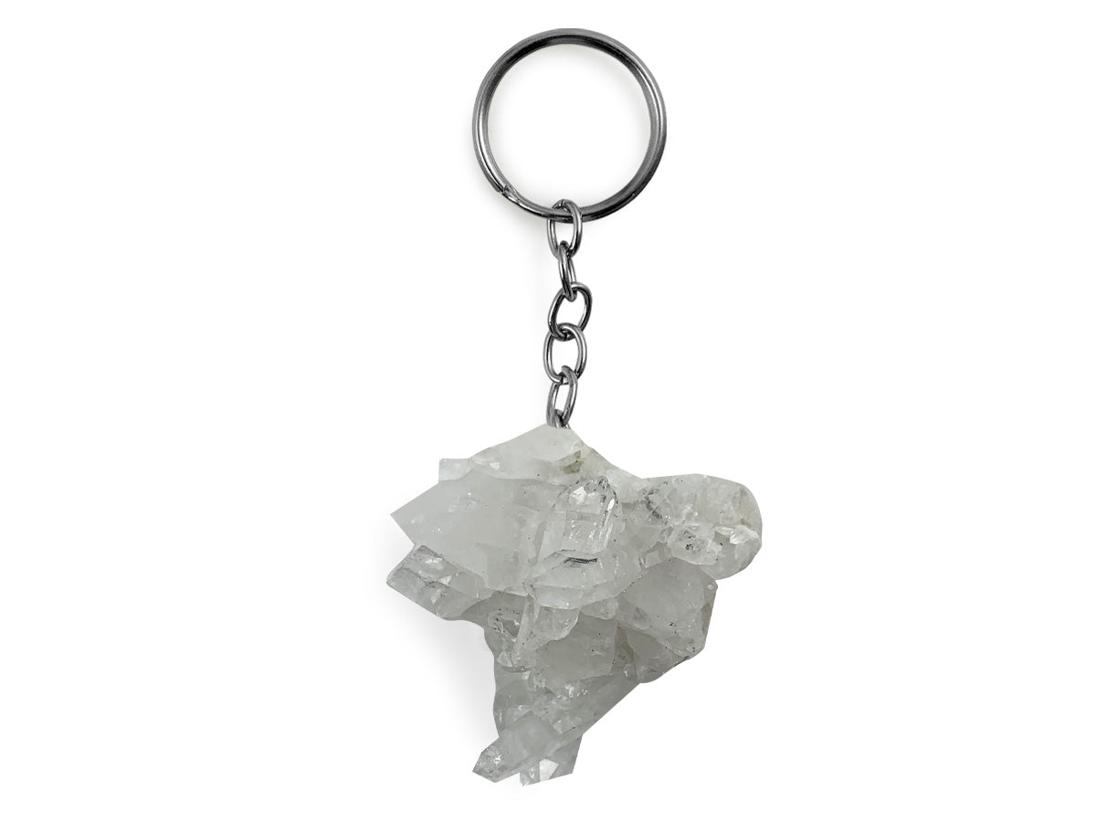 Llavero Clúster de Cuarzo Blanco - llavero con piedra