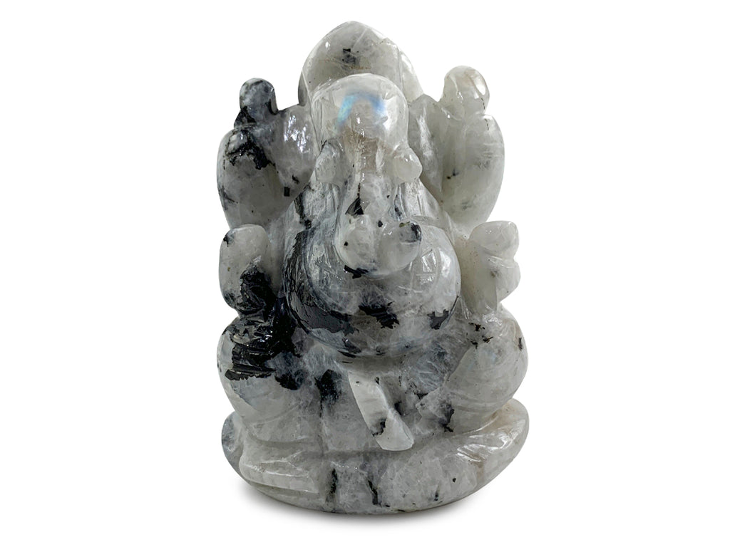 Ganesha de Piedra Luna - tallada en forma de luna