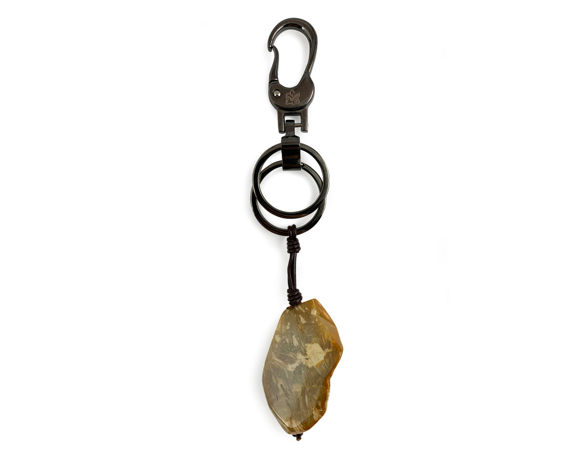 Llavero de Madera Petrificada - llavero con piedra