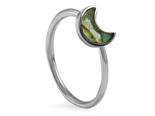Anillo de Plata .925 Luna de Labradorita - anillo con piedra