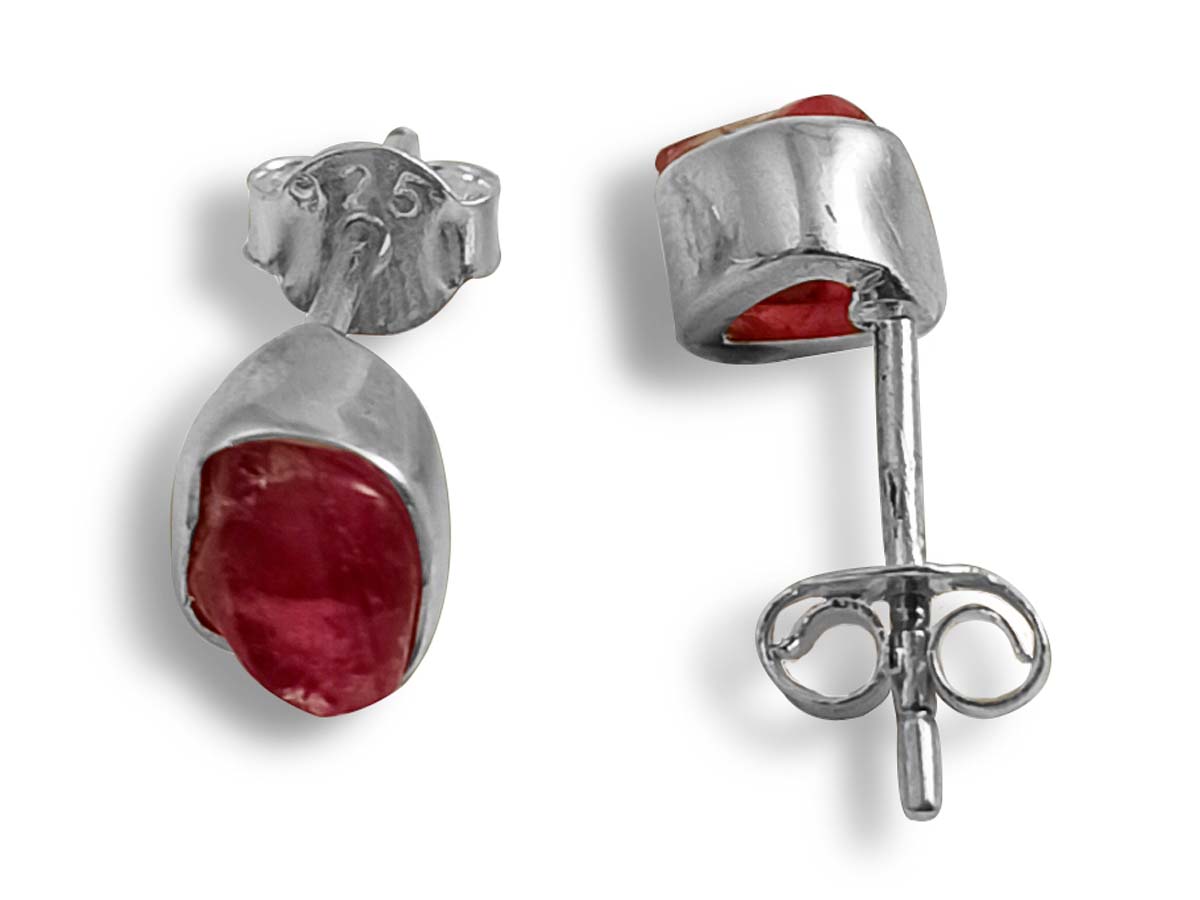 ARETES DE PLATA DE TURMALINA ROSA.