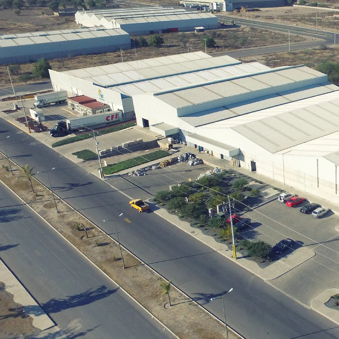 Vista aérea de la fábrica de MineraliA en Tehuacán, Puebla